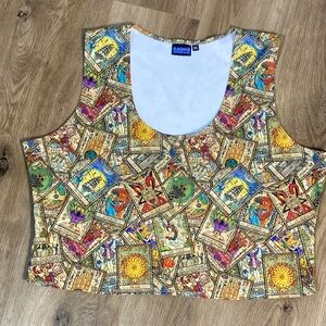 Elhoffer Design ESSENTIALS BUFFY CROP TOP - MAJOR ARCANA Tarot Card Print 3XL